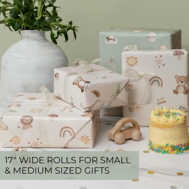 Alt view image 3 of 7 - Beautiful Gift Wrapping Paper Rolls for Baby Shower - Cute Set of 3 | Quality 17 X 120 in Rolls for Birthdays and Baby Showers - Add a Touch of Magic to Every Gift You Wrap