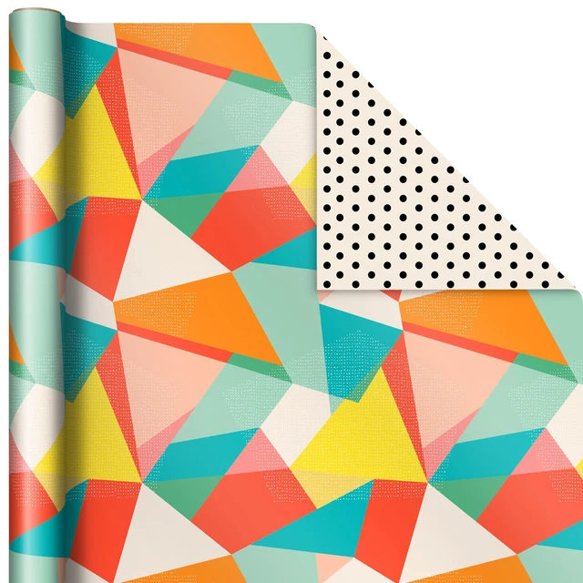 Alt view image 6 of 6 - Reversible Wrapping Paper, 3 Rolls (Floral, Lemons, Abstract)