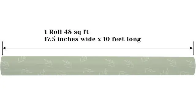 Alt view image 7 of 7 - Reversible Gift Wrapping Paper Roll - Light Green Background with Beige Leaves - Green Stripe Design - for Birthdays,Weddings,Baby Showers,Mother's Day,Christmas - 17.5" x 33' (48 sq. ft.)