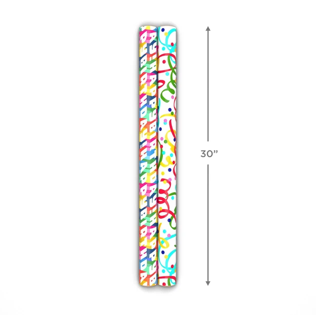 Alt view image 3 of 6 - Reversible Birthday Wrapping Paper Rolls, 2-Rolls (Confetti, Dots)