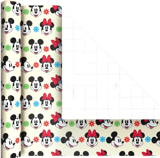 Alt view image 6 of 7 - Disney Wrapping Paper Mini Rolls, 3-Pack (Mickey Mouse) 45 Sq. Ft. | Mini rolls are perfect for easy storage, Grid Lines, Recyclable, 45 Sq. Ft. Total, Red and Black Character Designs