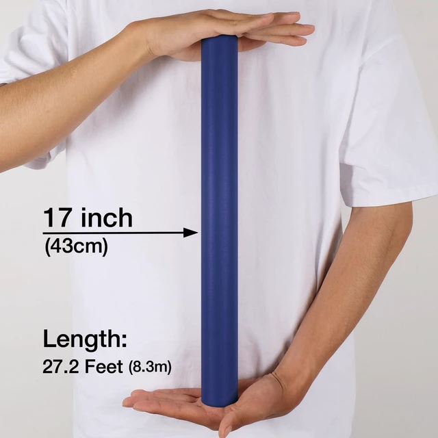Alt view image 2 of 7 - Navy Blue Matte Wrapping Paper, 17 Inches X 27.2 Feet (38.5 sq.ft.) Solid Color Pearly-Lustre Paper Roll for Christmas Birthday Baby Shower Wedding Gift Wrap