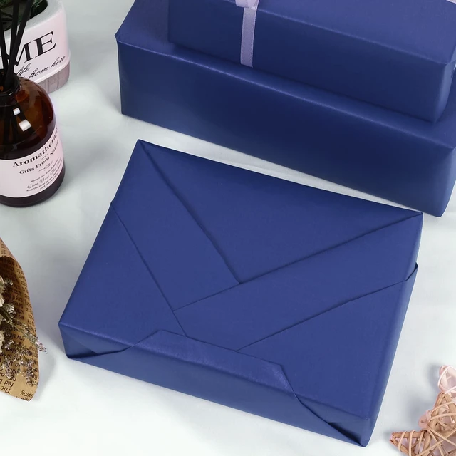 Alt view image 5 of 7 - Navy Blue Matte Wrapping Paper, 17 Inches X 27.2 Feet (38.5 sq.ft.) Solid Color Pearly-Lustre Paper Roll for Christmas Birthday Baby Shower Wedding Gift Wrap