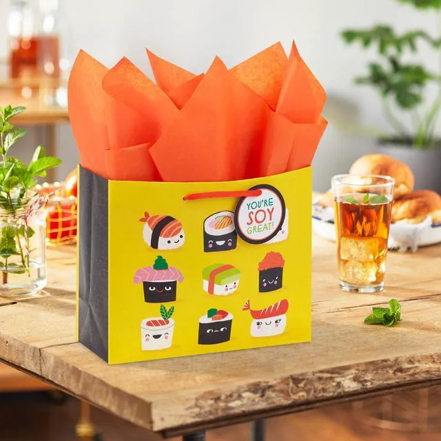 Alt view image 2 of 6 - 7" Medium Gift Bag with Tissue Paper and Gift Tag (Sushi)