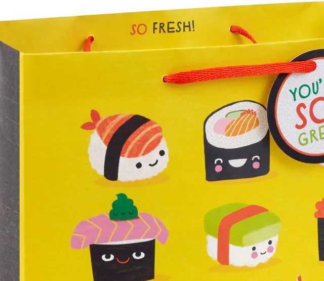 Alt view image 5 of 6 - 7" Medium Gift Bag with Tissue Paper and Gift Tag (Sushi)