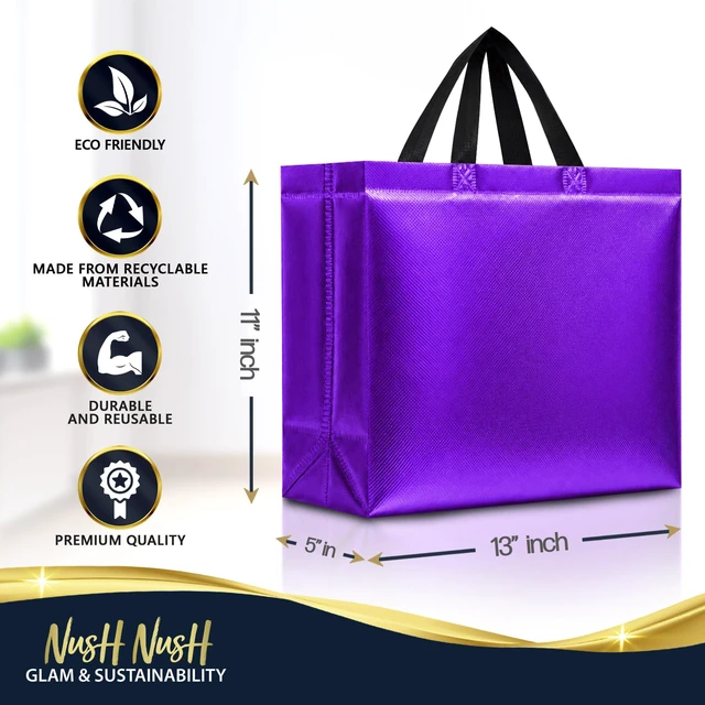 Alt view image 4 of 7 - Large Rainbow Mix Gift Bags with Handles, 13 x 5 x 11, Set of 12 | Reusable party favor bags with reinforced handles and sturdy cardboard bases. For large gifts, events and special occasions.