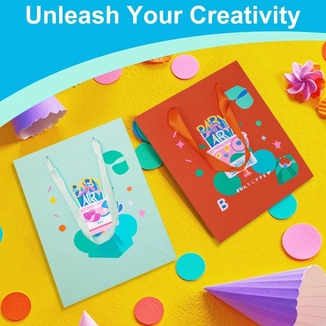 Alt view image 5 of 7 - 8Pcs Small Medium Gift Bags With 16 Tissues Paper 8x5x10 Inch | Gift Bags With Handles For Party,Birthday,Baby Shower,Wedding (8 Colors)