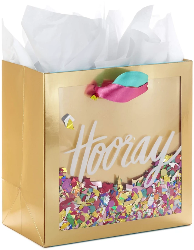 Main image of Signature 7" Medium Gift Bag with Tissue Paper (Hooray Confetti)