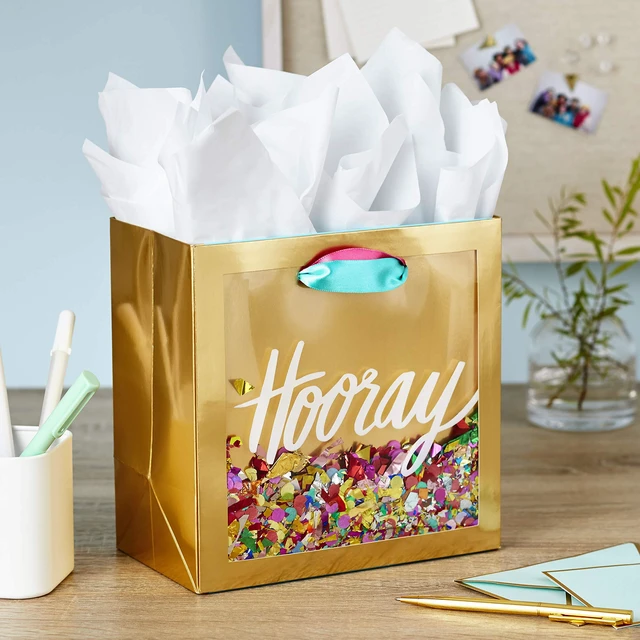 Alt view image 2 of 6 - Signature 7" Medium Gift Bag with Tissue Paper (Hooray Confetti)