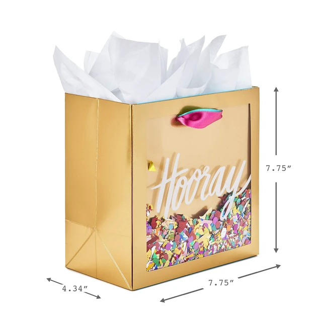 Alt view image 3 of 6 - Signature 7" Medium Gift Bag with Tissue Paper (Hooray Confetti)