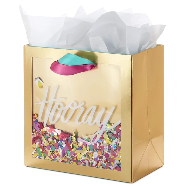 Alt view image 5 of 6 - Signature 7" Medium Gift Bag with Tissue Paper (Hooray Confetti)