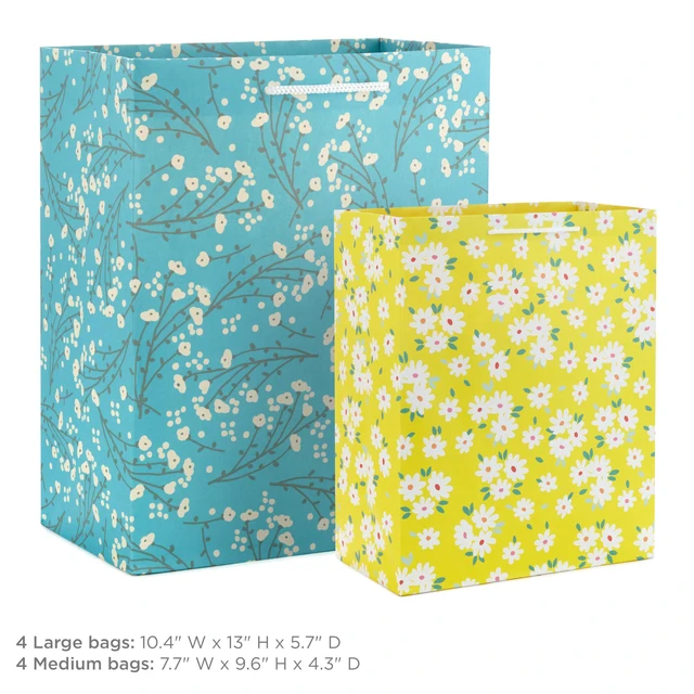 Alt view image 3 of 6 - Spring Gift Bags, 8-Pack (Florals, Lemons, Butterflies)