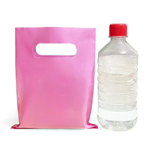Alt view image 5 of 7 - Plastic Party Favor Small Gift Bags, 100 PCS 6" x 8" Goodie Bags for Kids, Candy Treat Pouches Bulk with Handle for Kids' Birthday Party, Thanksgiving, Christmas, Halloween, 10 Colors