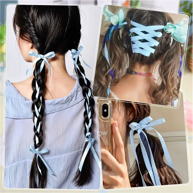 Alt view image 4 of 6 - 120 Yards Blue Satin Ribbon 3/8 Inch Light Baby Blue Thin Ribbon | Blue Ribbons for Graduation Baby Boy Shower Gender Reveal Bows Balloon Flower Bouquet Crafts Cake Wedding Dorothy Costume