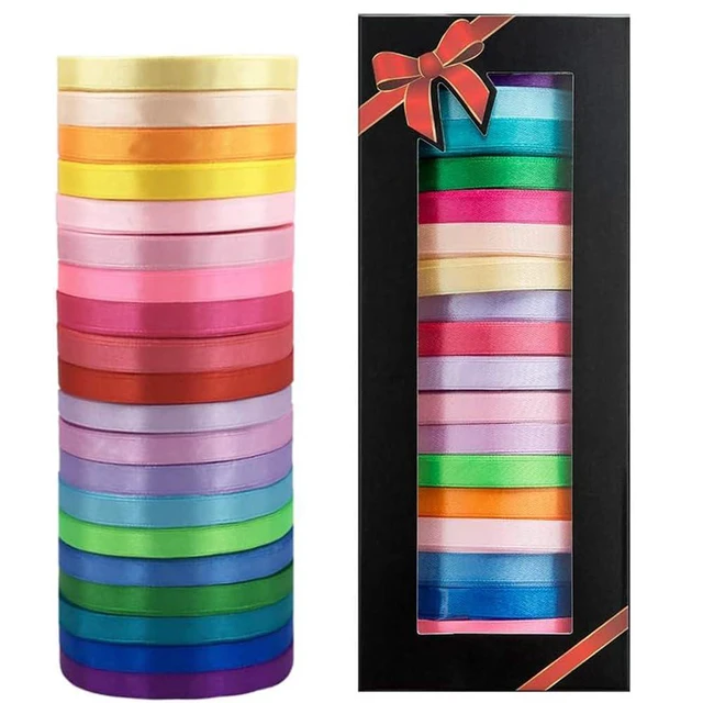 Alt view image 2 of 7 - 500 Yard Fabric Ribbon Satin Ribbon Rolls Silk Satin Roll, 25 Yard/Rolls, 20 Rolls, Satin Ribbon for Gift Package Wrapping Ribbon Bow Making Crafts Sewing Party Wedding, 2/5 Inch Wide