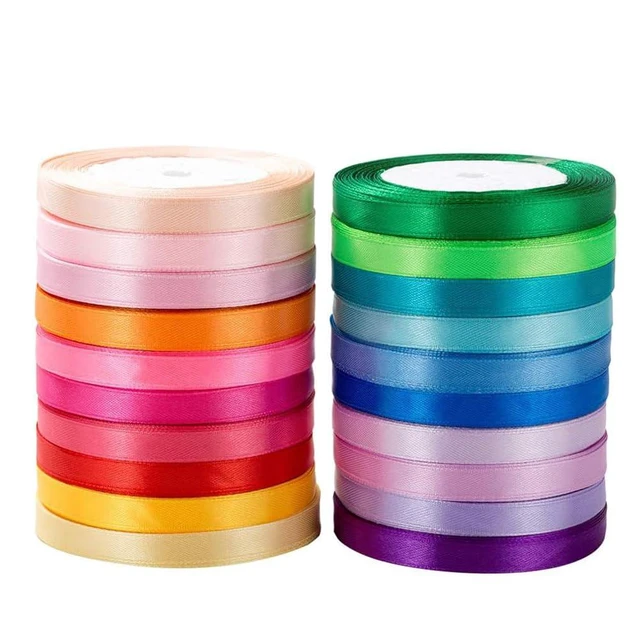 Alt view image 3 of 7 - 500 Yard Fabric Ribbon Satin Ribbon Rolls Silk Satin Roll, 25 Yard/Rolls, 20 Rolls, Satin Ribbon for Gift Package Wrapping Ribbon Bow Making Crafts Sewing Party Wedding, 2/5 Inch Wide
