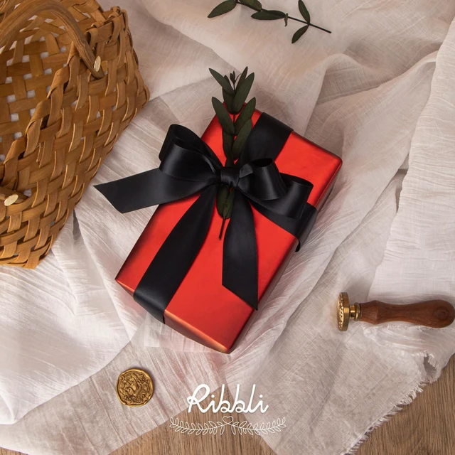 Alt view image 3 of 5 - Double Faced Black Satin Ribbon,1 x Continuous 25 Yards,Use for Bows Bouquet,Gift Wrapping,Floral Arrangement