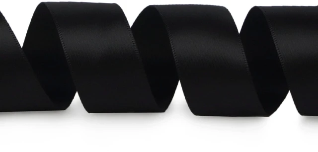 Alt view image 2 of 5 - Double Faced Black Satin Ribbon,1 x Continuous 25 Yards,Use for Bows Bouquet,Gift Wrapping,Floral Arrangement