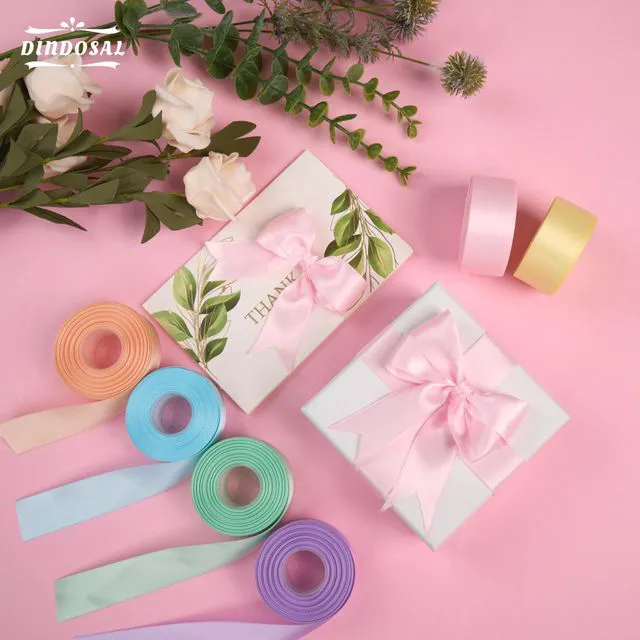 Alt view image 3 of 6 - Pastel Satin Ribbon Set, 1 Inch x 60 Yards, 6 Rolls Assorted | Rainbow Ribbon, For Easter Decor, Spring Party & Bridal Shower, Gift Wrapping & Bouquets, Bows and Crafts , Wedding