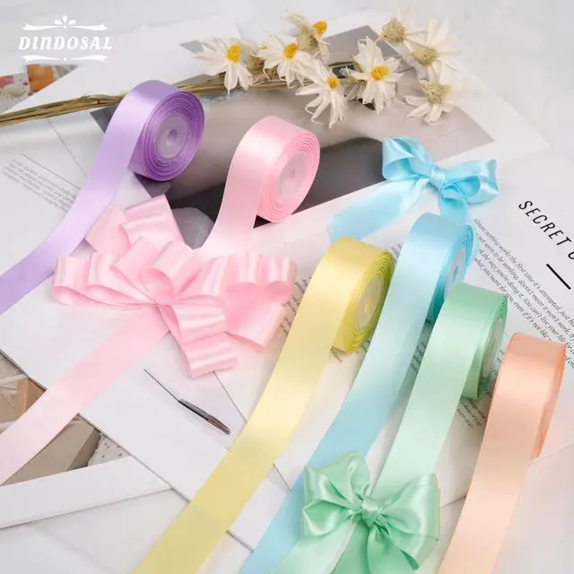 Alt view image 5 of 6 - Pastel Satin Ribbon Set, 1 Inch x 60 Yards, 6 Rolls Assorted | Rainbow Ribbon, For Easter Decor, Spring Party & Bridal Shower, Gift Wrapping & Bouquets, Bows and Crafts , Wedding