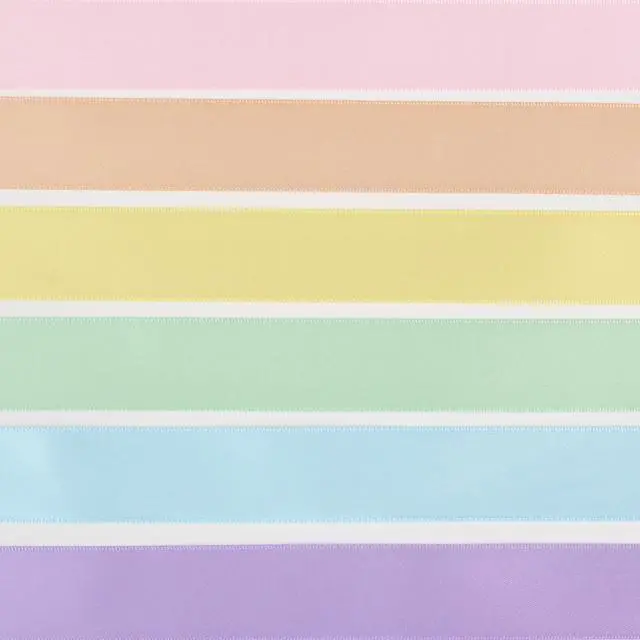 Alt view image 6 of 6 - Pastel Satin Ribbon Set, 1 Inch x 60 Yards, 6 Rolls Assorted | Rainbow Ribbon, For Easter Decor, Spring Party & Bridal Shower, Gift Wrapping & Bouquets, Bows and Crafts , Wedding