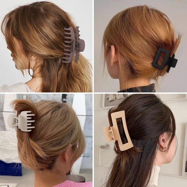 Alt view image 4 of 7 - Hair Clip 16 Count for Women - Hair Claws for Thin Thick Curly Hair - Large and Small Matte Banana Clips - Strong Hold Nonslip Hair Claws - Various Sizes and Styles