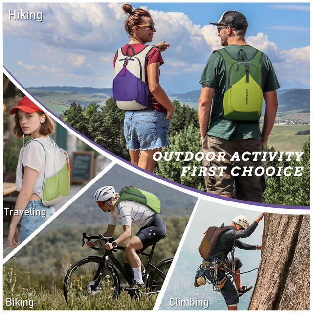 Alt view image 7 of 7 - 15L Small Hiking Backpack for Men Women Foldable Packable Back Pack Ultralight Hiking Daypack for Travel Camping Outdoor, Black