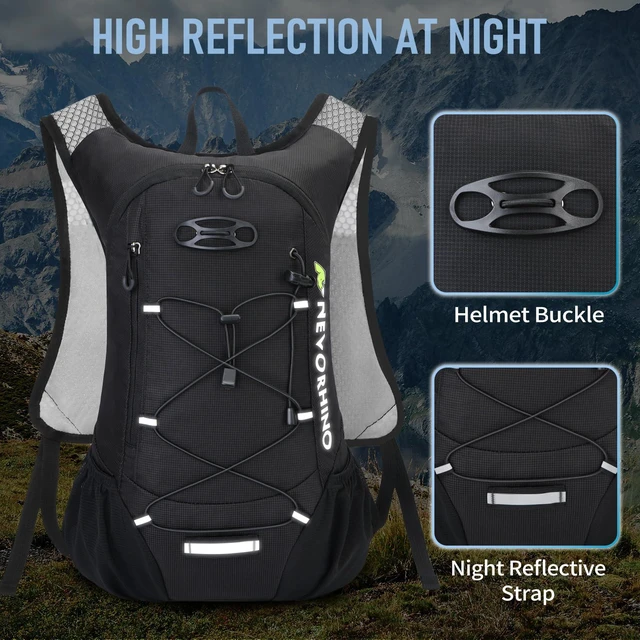Alt view image 6 of 7 - Lightweight Hydration Backpack, Running Backpack with 2L Water Bladder | Hydro Water Daypack, Small Hiking Backpack for Cycling Hiking Rave for Men Women