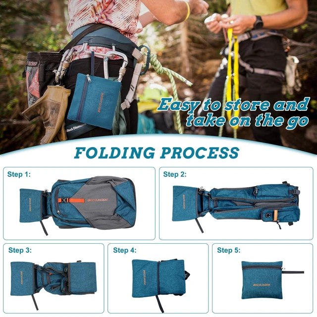 Alt view image 6 of 7 - 15L Small Hiking Backpack for Men Women Foldable Packable Back Pack Ultralight Hiking Daypack for Travel Camping Outdoor, Turquoise