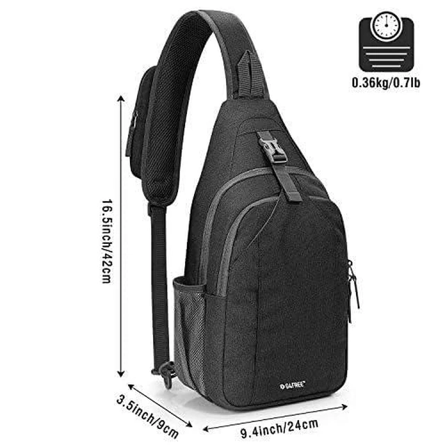 Alt view image 3 of 7 - Sling Bag for Men Women, RFID Blocking Crossbody Bag, Daily, Travel | Durable Polyester Fabric, 10L, Perfect for work, shopping, weekend outings, Hiking, Reversible Shoulder Strap (Dark Grey)