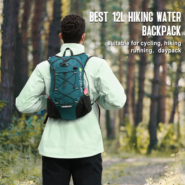 Alt view image 2 of 7 - Lightweight Hydration Backpack, Running Backpack with 2L Water Bladder | Hydro Water Daypack, Small Hiking Backpack for Cycling Hiking Rave for Men Women