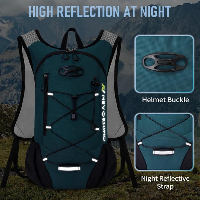 Alt view image 6 of 7 - Lightweight Hydration Backpack, Running Backpack with 2L Water Bladder | Hydro Water Daypack, Small Hiking Backpack for Cycling Hiking Rave for Men Women