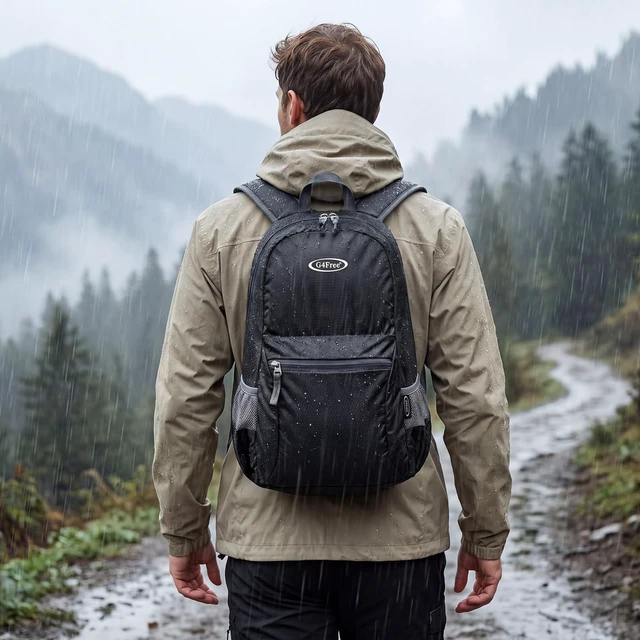 Alt view image 2 of 7 - 20L Small Packable Travel Hiking Backpack for Men Women | Lightweight Foldable Waterproof Daypack for Outdoor, Black