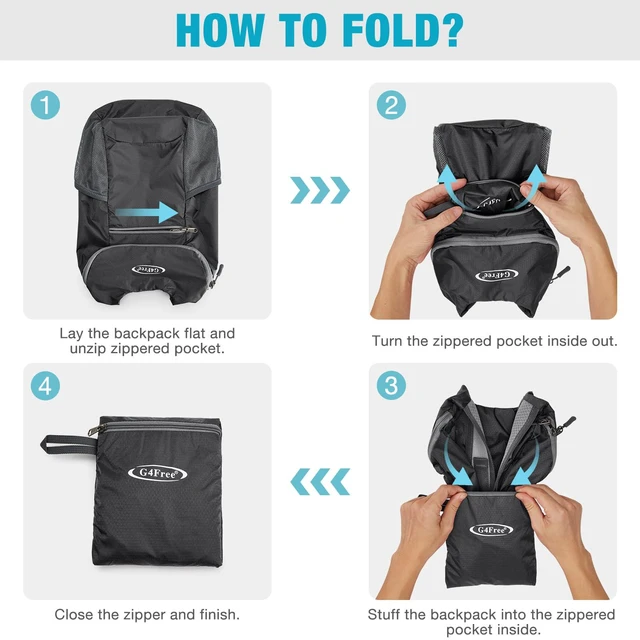 Alt view image 3 of 7 - 10L Lightweight Packable Hiking Backpack, Nylon Daypack Daily Travel | Water-Resistant Nylon, Weighing Only 4.59oz, Comfortable, Hiking, Travel, Cycling, Small Foldable Unisex Daypack (Black)