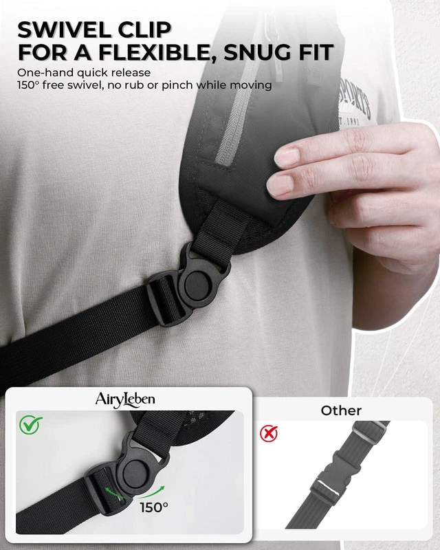 Alt view image 7 of 7 - Packable Crossbody Sling Bag for Men Women RFID Lightweight Travel Daypack 0.68 lb, 7L RFID Anti-theft Sling Backpack, Breathable Airflow Shoulder Strap, Phone Pocket, Water resistant Small Hiking Bag