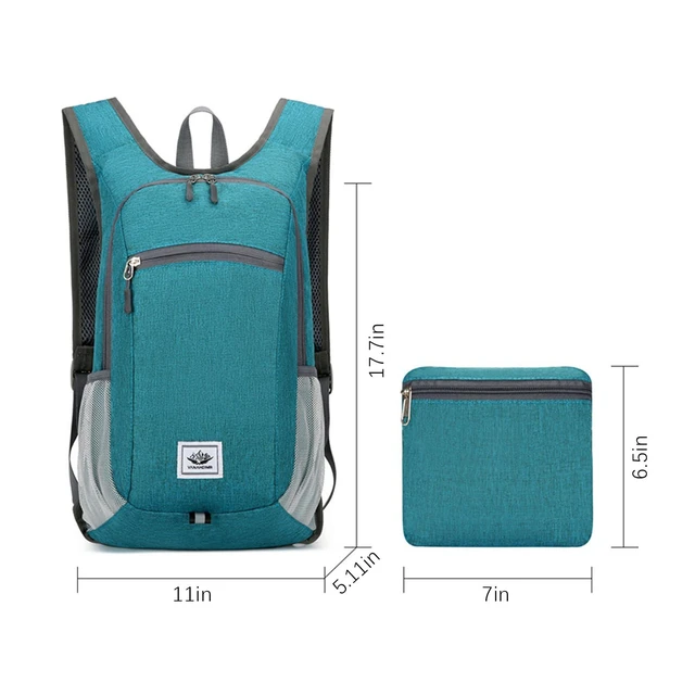 Alt view image 6 of 7 - Hiking Backpack 15L Small Travel Backpack Lightweight Foldable Daypack Packable Camping Backpacks for Women Men (Orange)