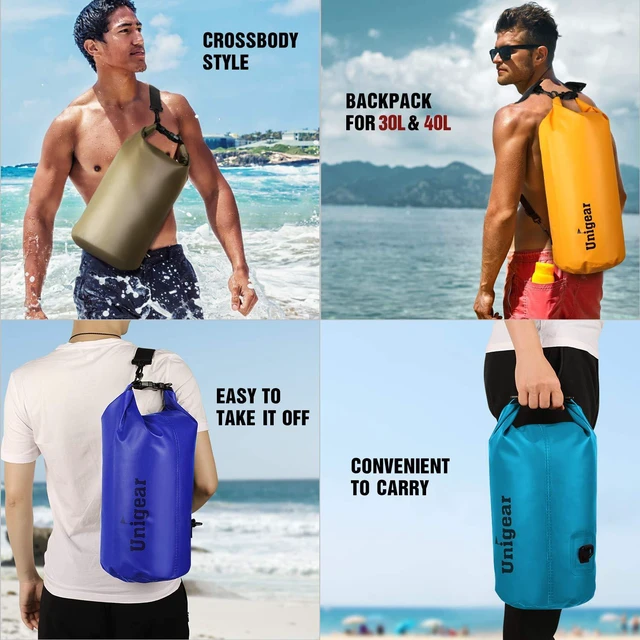 Alt view image 3 of 7 - Dry Bag Waterproof, Floating and Lightweight Bags for Kayaking, Boating, Fishing, Swimming and Camping with Waterproof Phone Case (Blue, 10L)