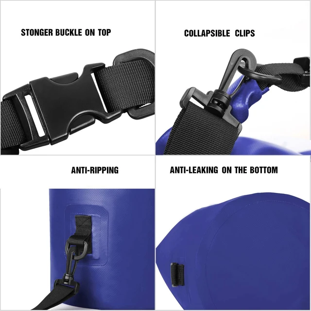 Alt view image 5 of 7 - Dry Bag Waterproof, Floating and Lightweight Bags for Kayaking, Boating, Fishing, Swimming and Camping with Waterproof Phone Case (Blue, 10L)