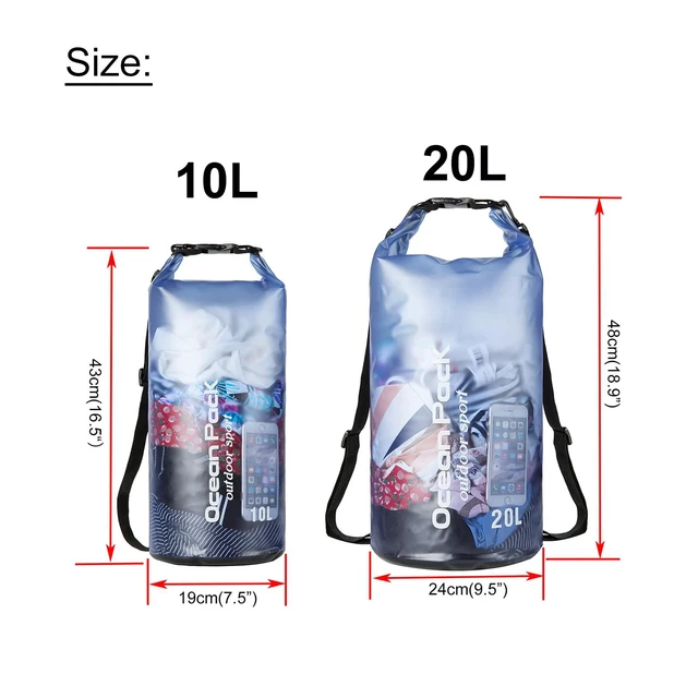 Alt view image 2 of 7 - Floating Waterproof Dry Bag for Women Men,10L/20L Roll Top Lightweight Waterproof Dry Storage Bag Backpack For Watersports,Travel,Swimming,Boating,Kayaking,Camping and Beach (Blue, 10L)