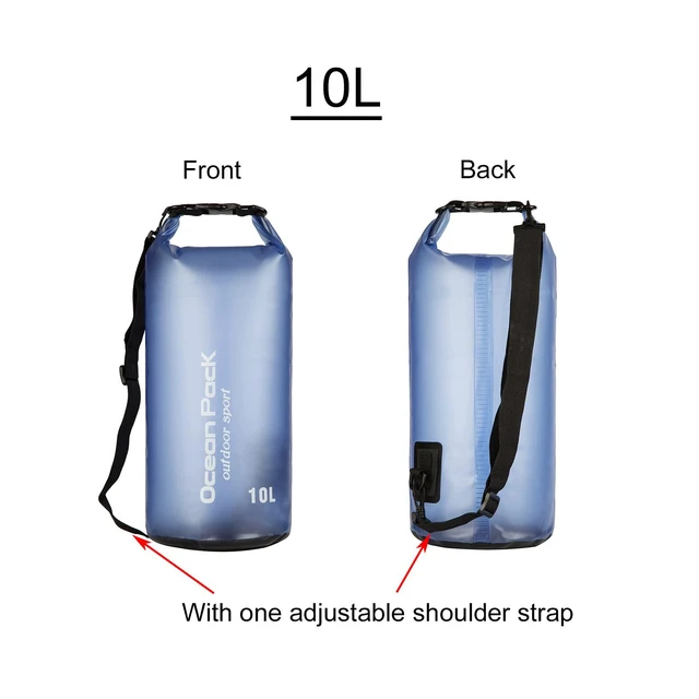 Alt view image 3 of 7 - Floating Waterproof Dry Bag for Women Men,10L/20L Roll Top Lightweight Waterproof Dry Storage Bag Backpack For Watersports,Travel,Swimming,Boating,Kayaking,Camping and Beach (Blue, 10L)