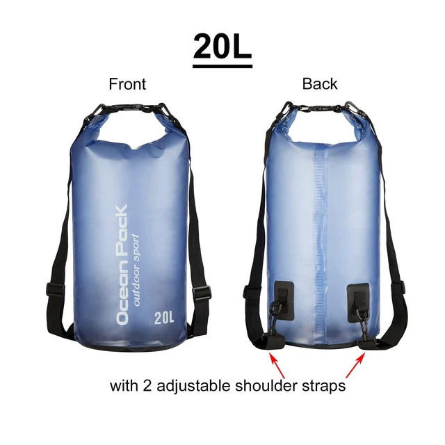 Alt view image 4 of 7 - Floating Waterproof Dry Bag for Women Men,10L/20L Roll Top Lightweight Waterproof Dry Storage Bag Backpack For Watersports,Travel,Swimming,Boating,Kayaking,Camping and Beach (Blue, 10L)
