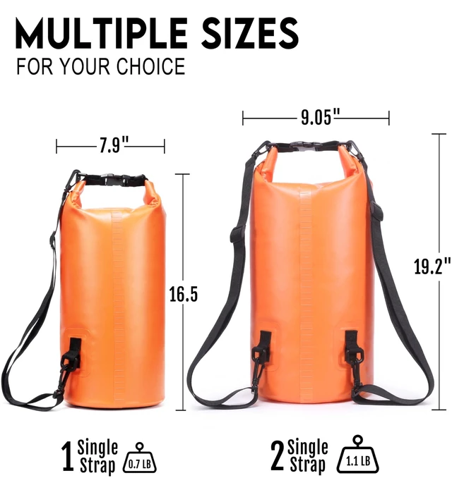Alt view image 4 of 6 - Waterproof Dry Bag Backpack, Roll Top Floating Dry Storage Bag with Phone Case, Lightweight Dry Sack for Kayaking, Boating, Beach, Travel, Camping 20L, Orange
