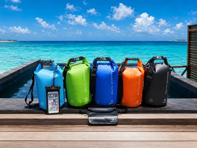 Alt view image 6 of 7 - Waterproof Dry Bag with Double Zip-Lock, Fanny Pack & Phone Case | 5L Black | Submersible 500D tarpaulin dry sack | Crossbody strap | Floats | Kayaking, boating, rafting, fishing & beach