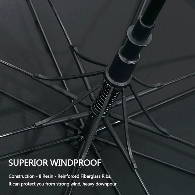 Alt view image 4 of 7 - 47/54/62/68/72 Inch Golf Umbrella Windproof Auto Open Large Umbrella | Oversized Stick Umbrella, Extra Large, Vented Double Canopy, Waterproof 210T Pongee Fabric, Fiberglass Frame, EVA Foam Handle