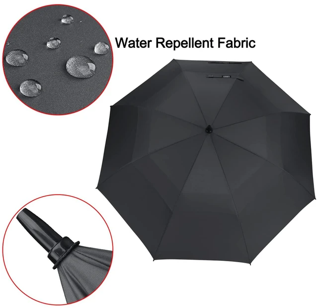 Alt view image 6 of 7 - 47/54/62/68/72 Inch Golf Umbrella Windproof Auto Open Large Umbrella | Oversized Stick Umbrella, Extra Large, Vented Double Canopy, Waterproof 210T Pongee Fabric, Fiberglass Frame, EVA Foam Handle