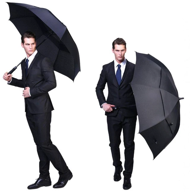 Alt view image 7 of 7 - 47/54/62/68/72 Inch Golf Umbrella Windproof Auto Open Large Umbrella | Oversized Stick Umbrella, Extra Large, Vented Double Canopy, Waterproof 210T Pongee Fabric, Fiberglass Frame, EVA Foam Handle