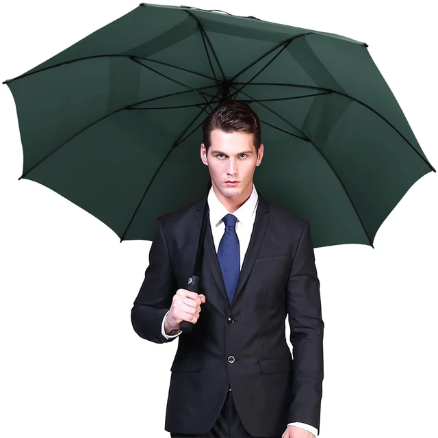 Alt view image 7 of 7 - 47/54/62/68/72Inch Golf Umbrella Windproof Auto Open Large Umbrella | Oversized Stick Umbrella, Extra Large, Vented Double Canopy, Waterproof 210T Pongee Fabric, Fiberglass Frame, EVA Foam Handle