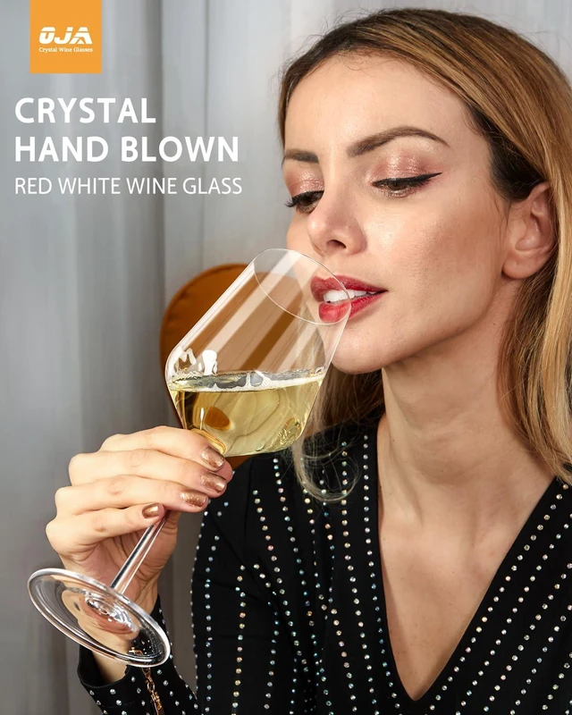 Alt view image 4 of 7 - Wine Glasses Set, Crystal Red Hand Blown Wine Glass, Set of 2, 15 oz | Long Stem, Thin Rim, Premium, Perfect for Red or White, Daily Use, Unique Wedding Anniversary or Birthday Gift