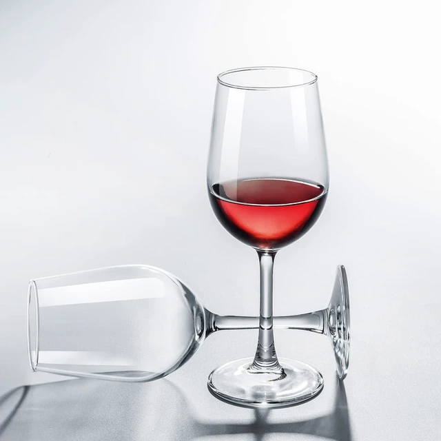 Alt view image 2 of 7 - Wine Glasses Set of 2, 10 oz Long Stem for Red and White Wine | Each hand-blown clear wine glass has a wide bowl for swirling and serving; long-stem design suits dinners, parties and bars.