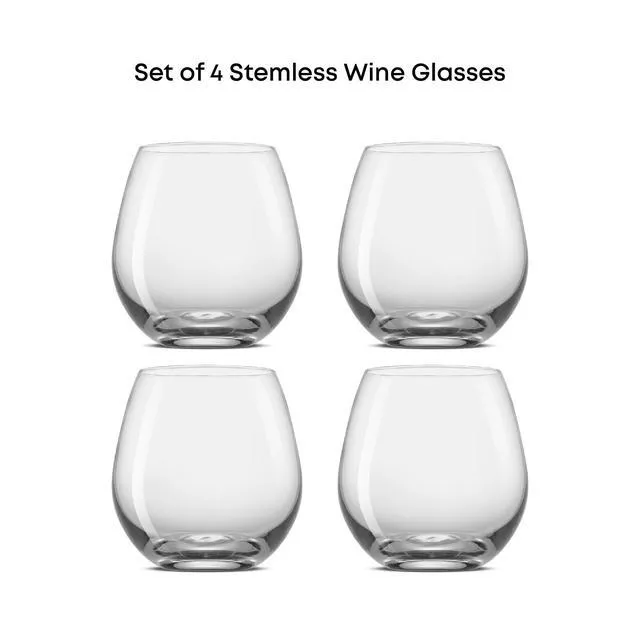 Alt view image 3 of 7 - Spirits Stemless Wine Glasses for Red or White Wine (Set of 4)-15-Ounces